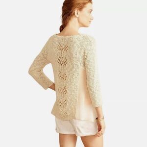 Anthropologie Cream Knit Sweater